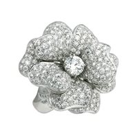 Anello Leo Pizzo Donna Fiori in Oro bianco Diamante 23966B - 23966B